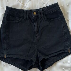 American apparel high waisted black shorts size 24